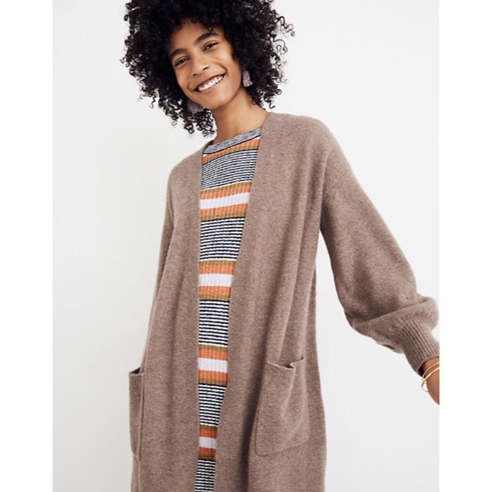 Madewell Edgewater Bubble-Sleeve Cardigan